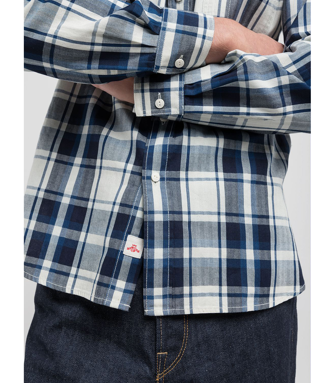 インディゴチェックシャツ 詳細画像 ネイビーアイボリー 5